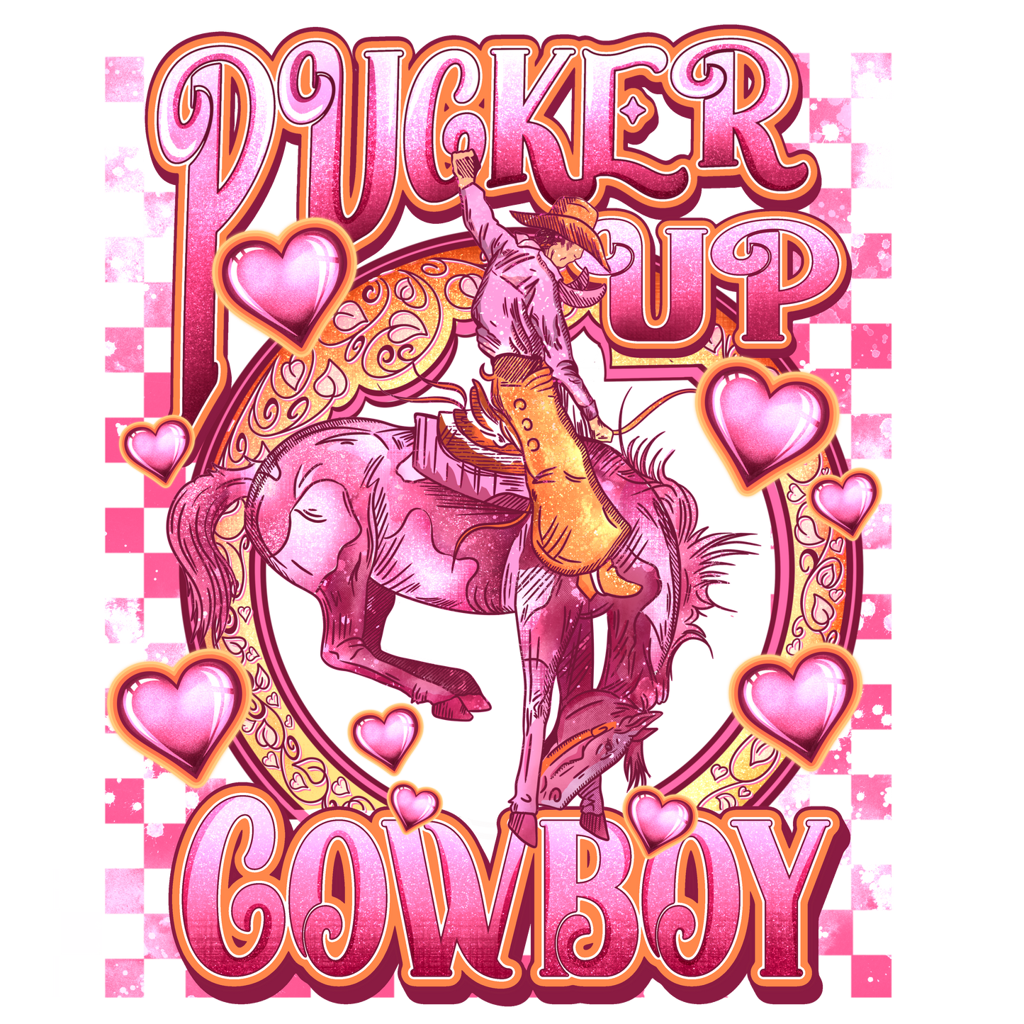 Pucker Up Cowboy #9294 Sublimation transfers - Heat Transfer