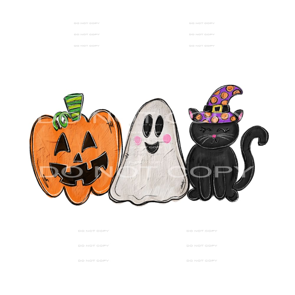 pumpkin ghost cat #8330 Sublimation transfers - Heat