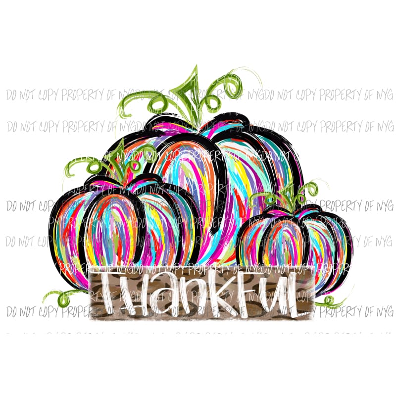 pumpkin trio # 8 Thankful Sublimation transfers Heat Transfer