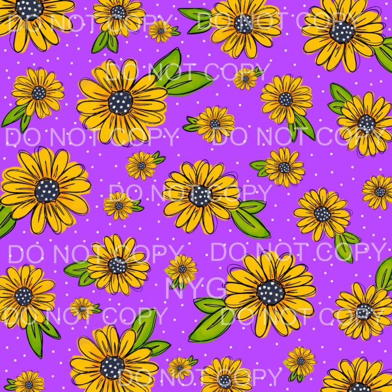 Purple Daisies Sheet Sublimation transfers - Heat Transfer