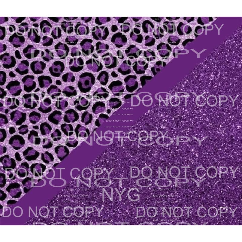 Purple Half Leopard Glitter Background Sheet #1844