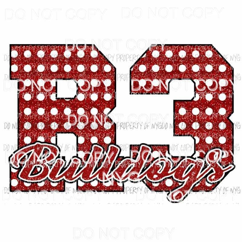R3 Bulldogs red Sublimation transfers Heat Transfer