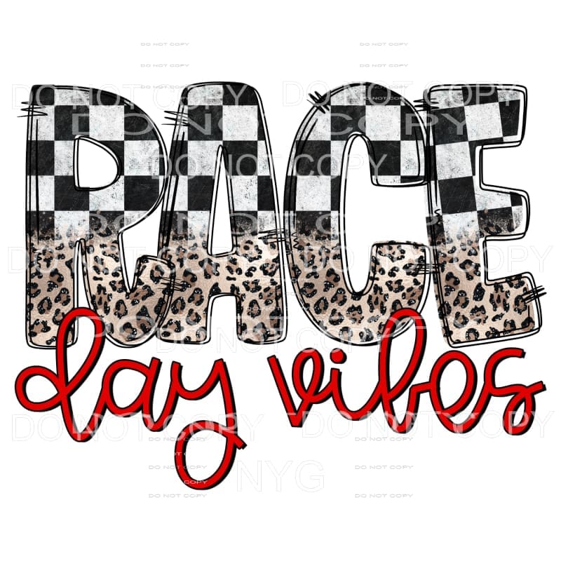 Race Day Vibes Checkered Flag Leopard #1 Sublimation