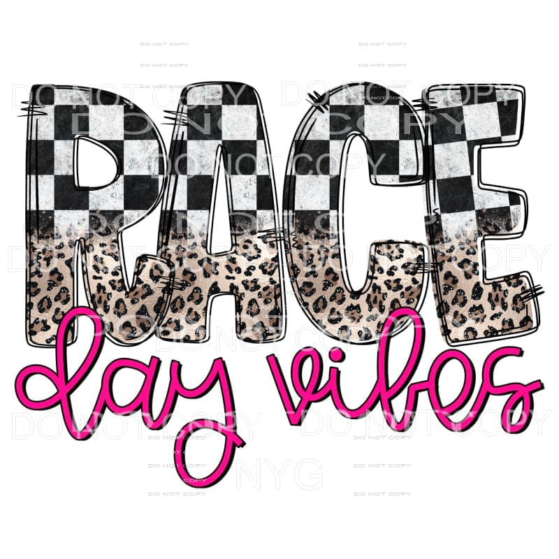 Race Day Vibes Checkered Flag Leopard #2 Sublimation