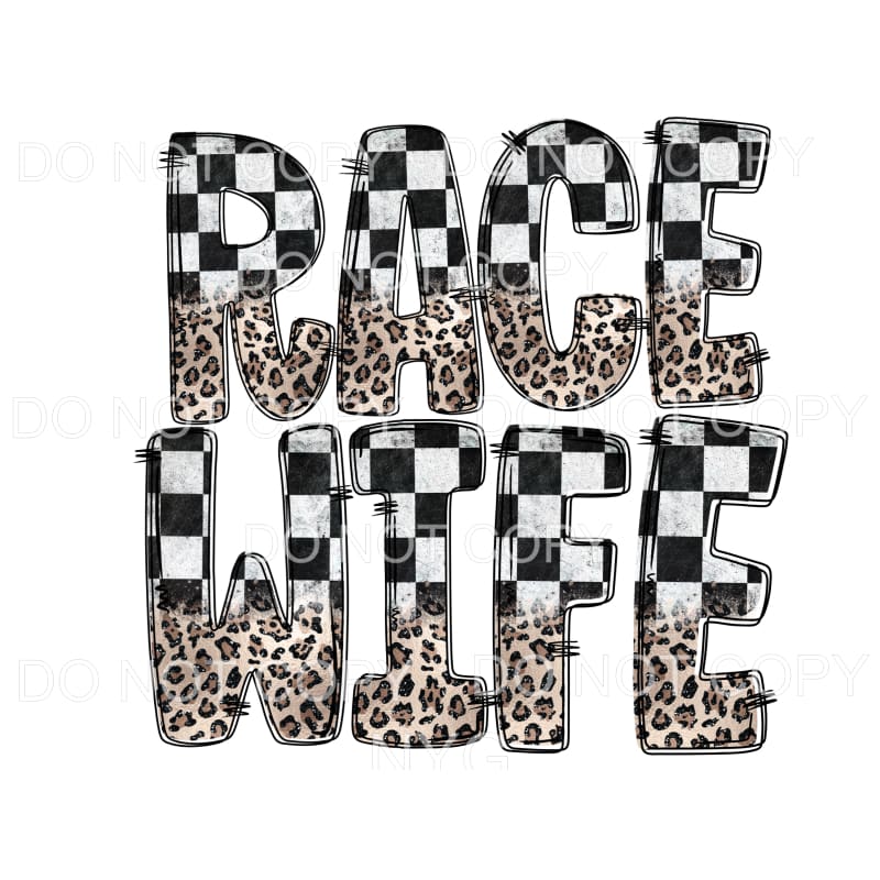 Race Wife Leopard Sublimation transfers - Heat Transfer