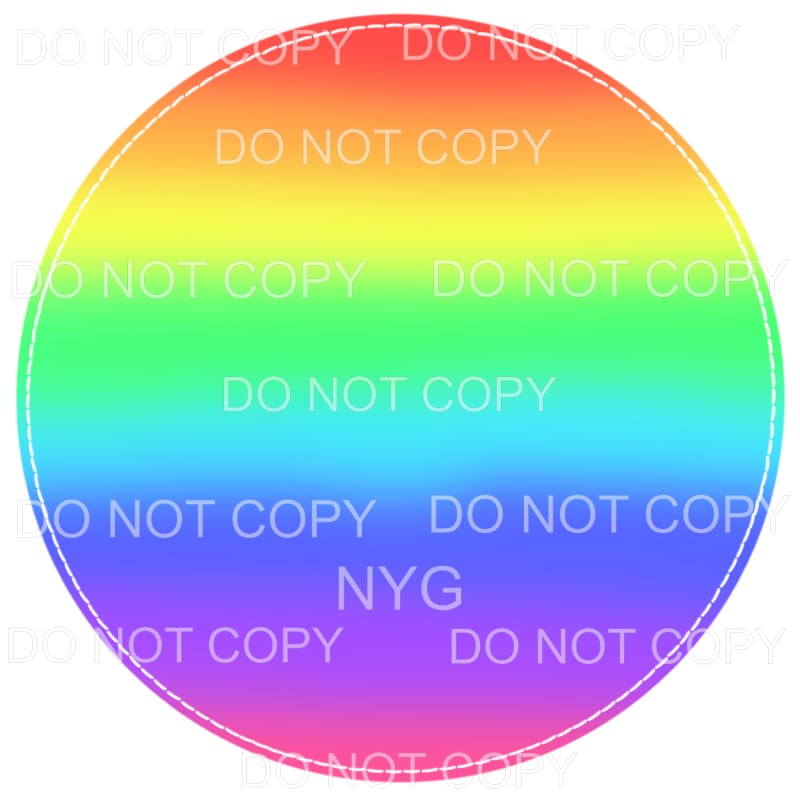 Rainbow Circle Monogram Blank Sublimation transfers - Heat