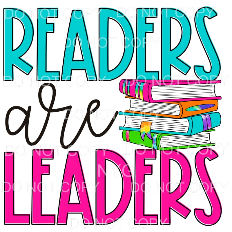 Readers Are Leaders Colorful Tie Dye Stacked Books #646
