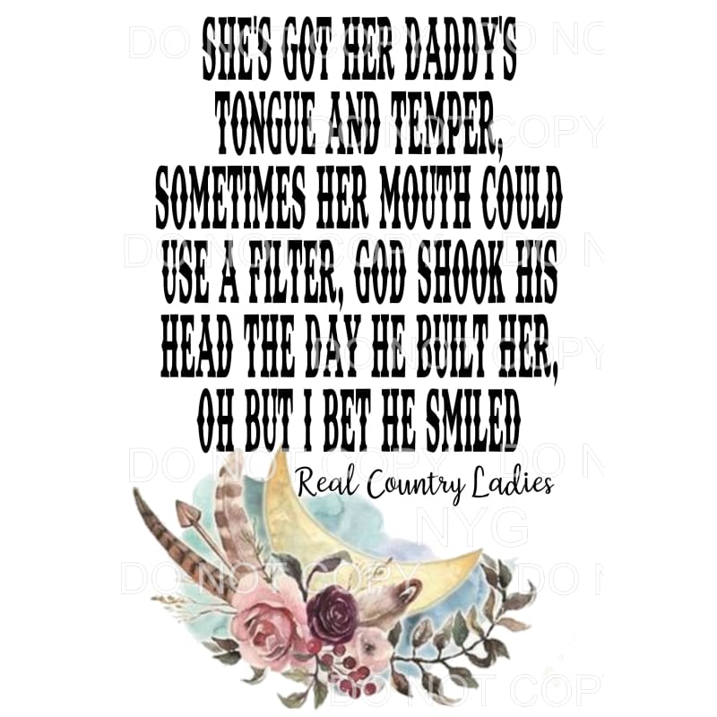 Real Country Ladies Sublimation transfers - Heat Transfer