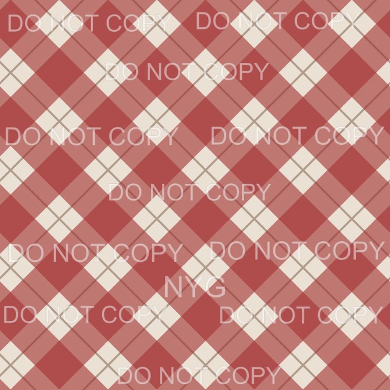 Red and Cream Plaid Sheet #814 Sublimation transfers - Heat