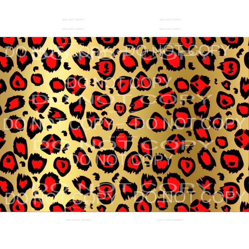 red and gold leopard sheet Sublimation transfers - Heat