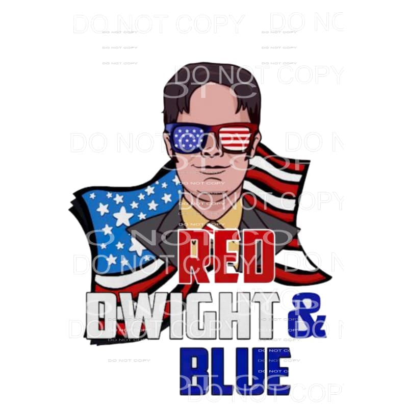 Red Dwight and Blue #2 Sublimation transfers - Heat Transfer
