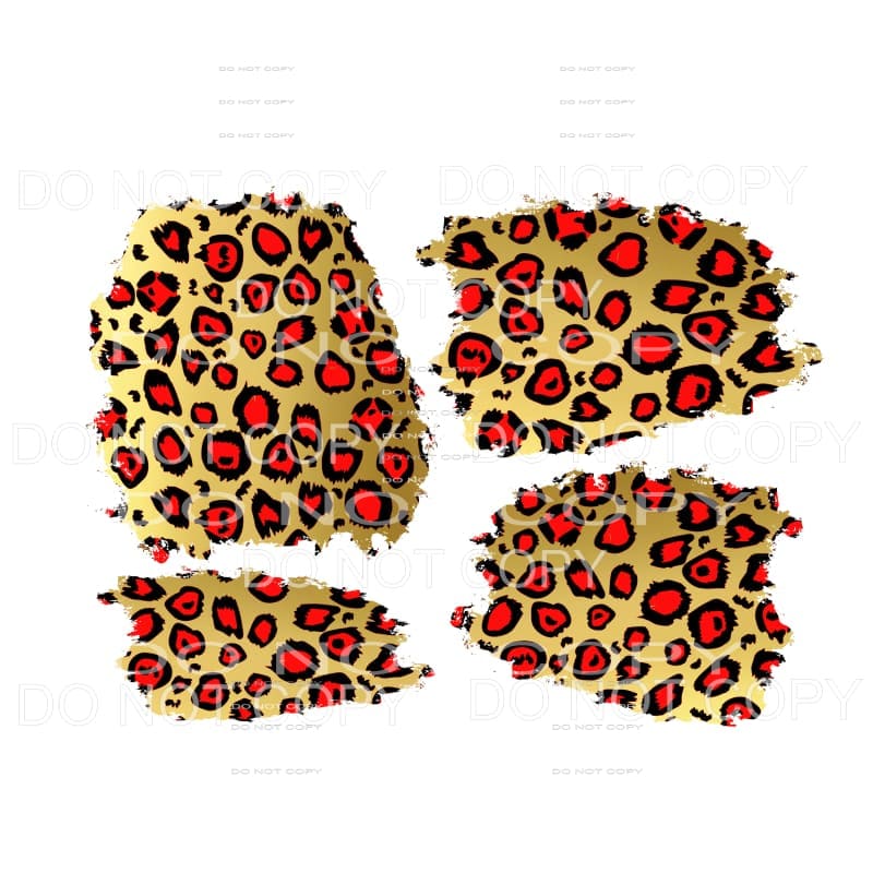 red gold leopard patches # 5899 Sublimation transfers - Heat