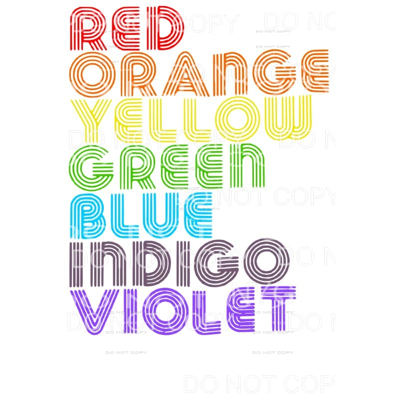 red orange yellow green blue indigo violet # 311 Sublimation