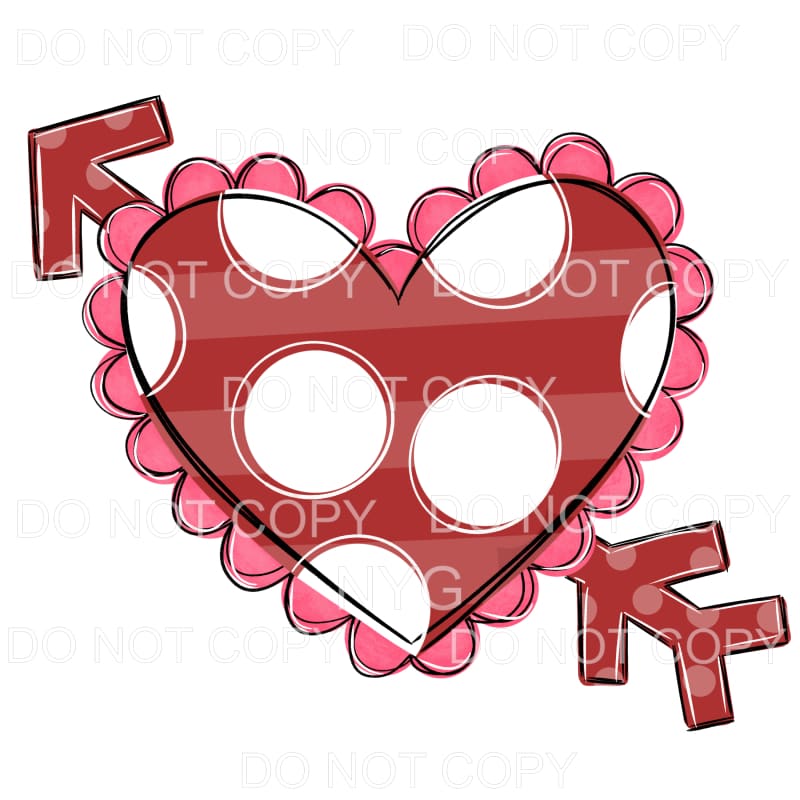 Red Polka Dot Heart Pink Ruffle Arrow Sublimation transfers