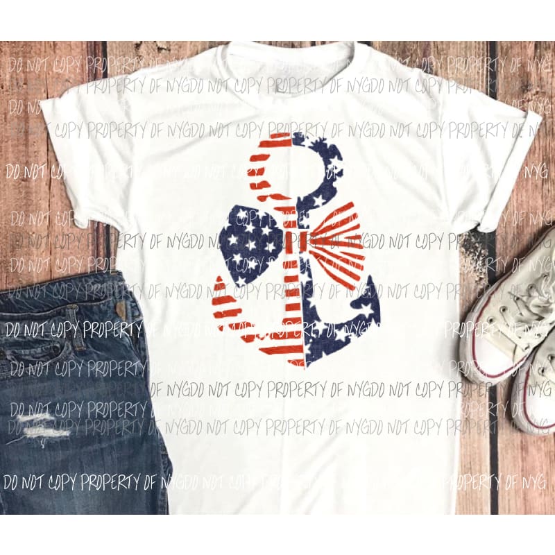 red white and blue anchor Sublimation transfers Heat Transfer