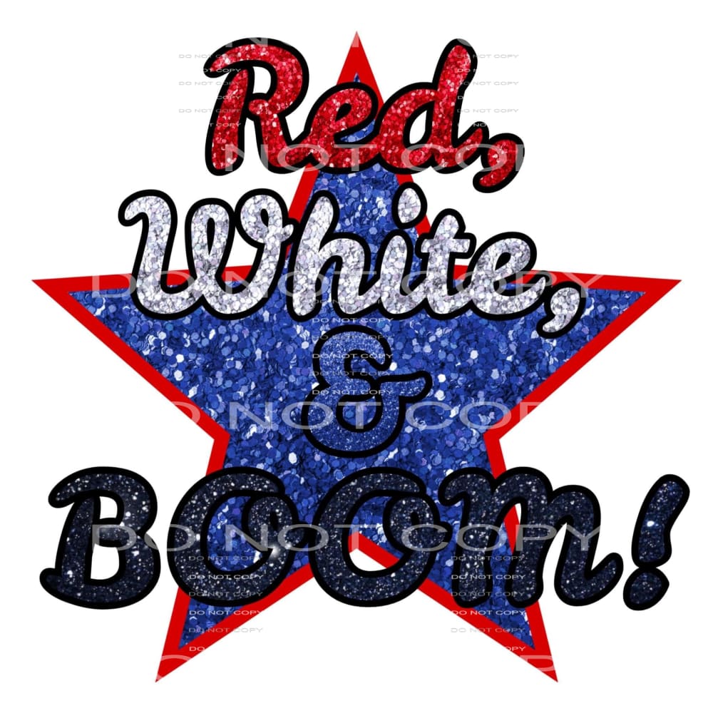 red white and boom #6008 Sublimation transfers - Heat