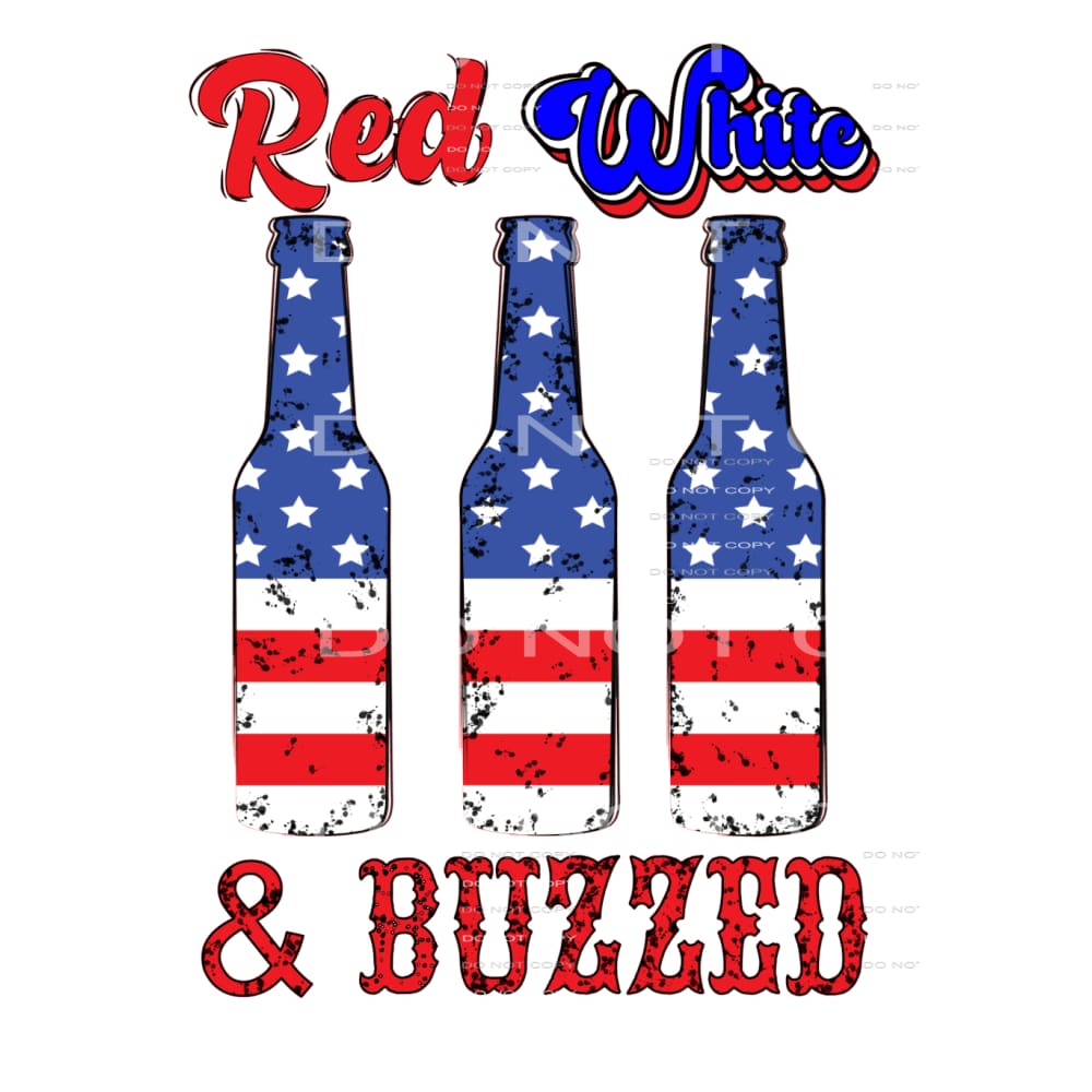 red white and buzzed #6643 Sublimation transfers - Heat