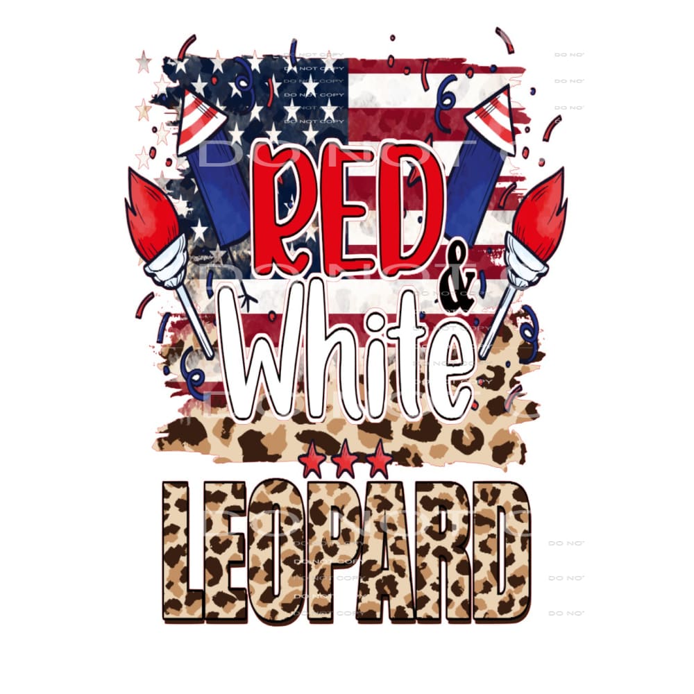 Red White Leopard #5308 Sublimation transfers - Heat