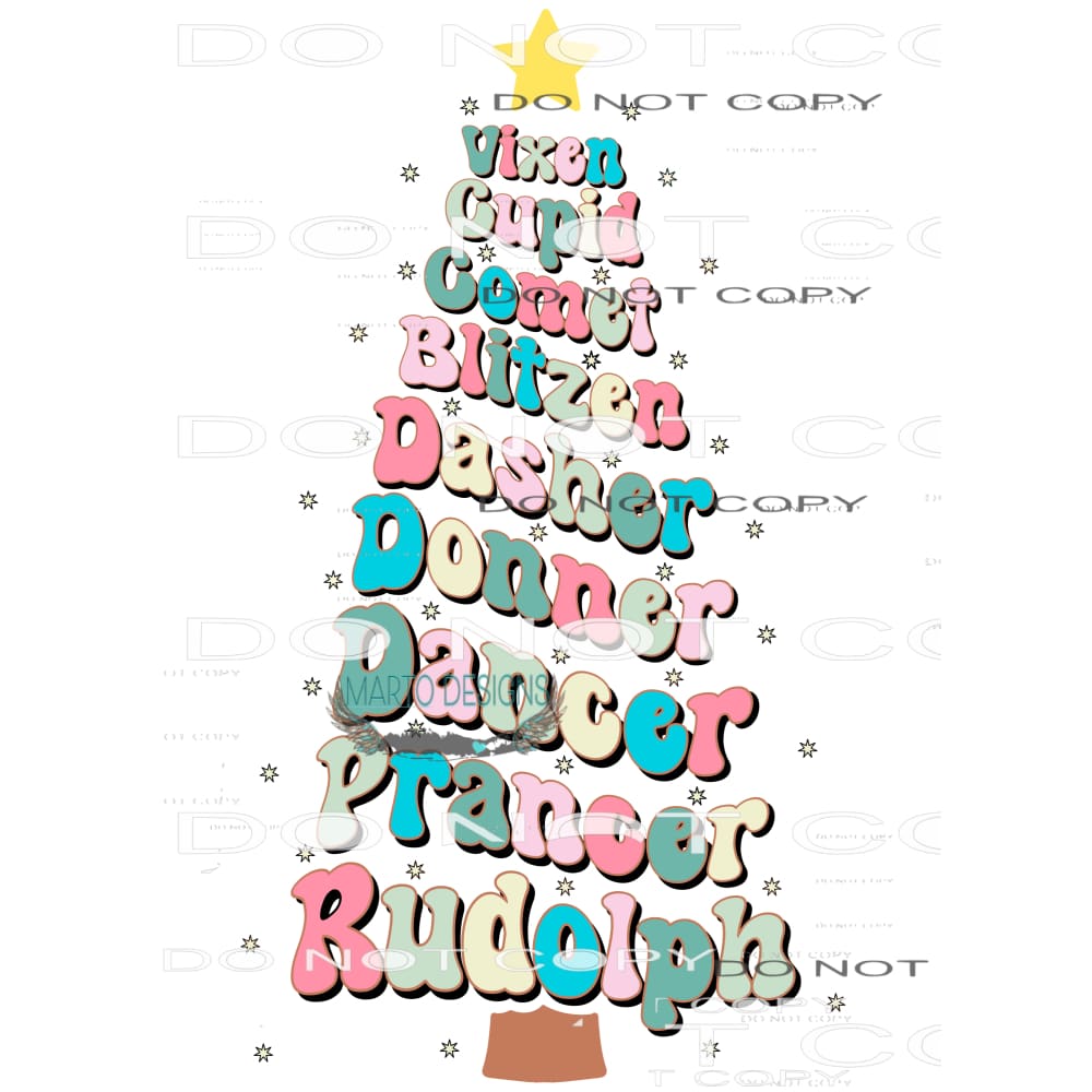 Reindeer #8093 Sublimation transfers - Heat Transfer Graphic