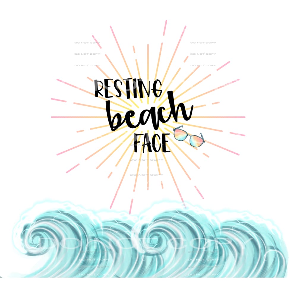 resting beach face #6289 Sublimation transfers - Heat