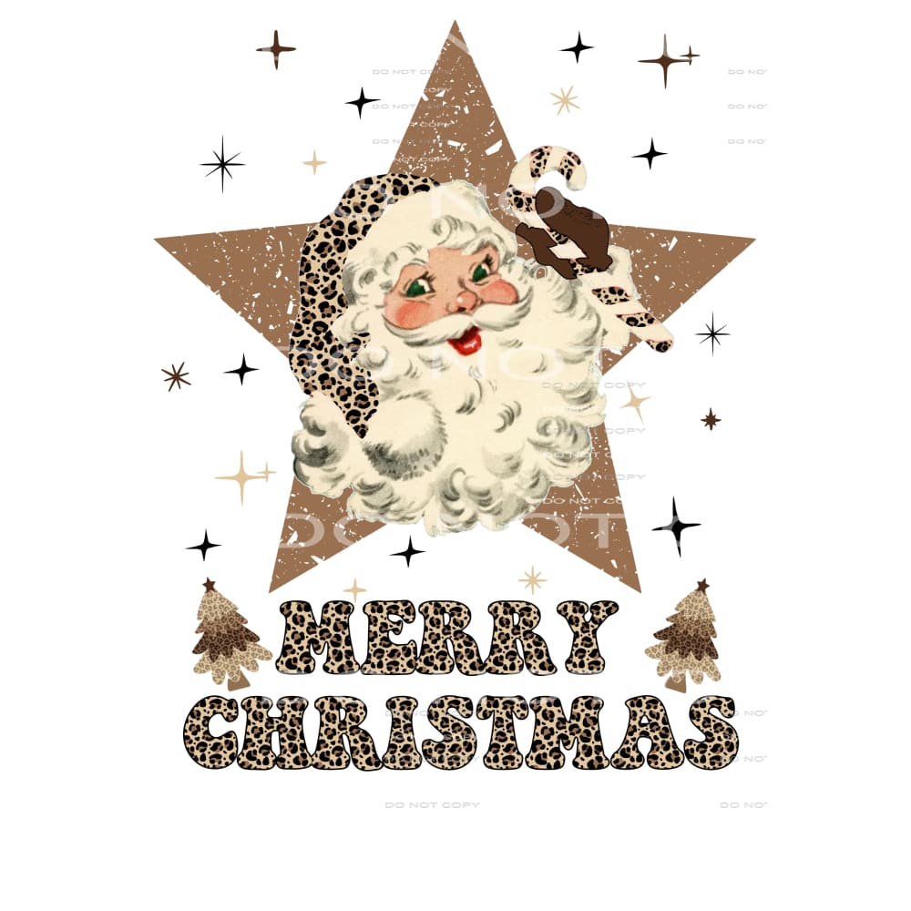 retro santa merry Christmas # 2092 Sublimation transfers -