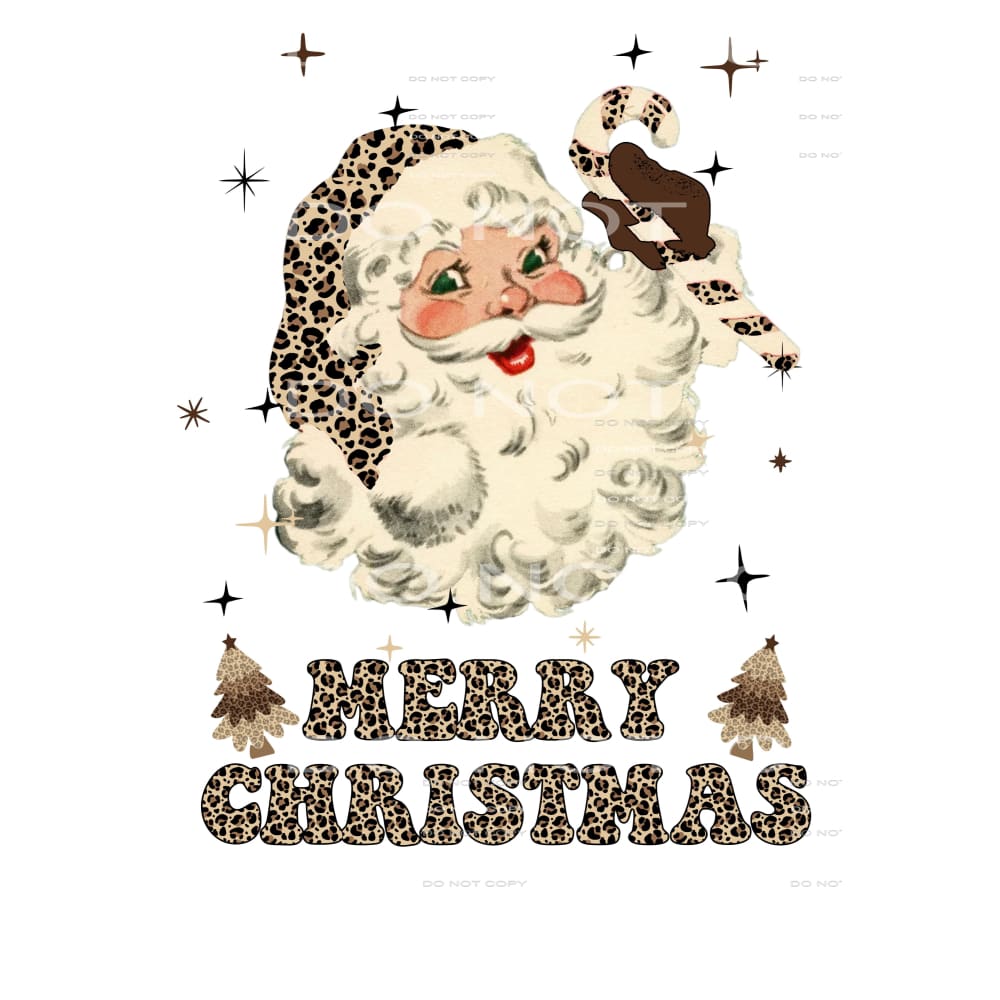 retro santa merry Christmas # 2094 Sublimation transfers -