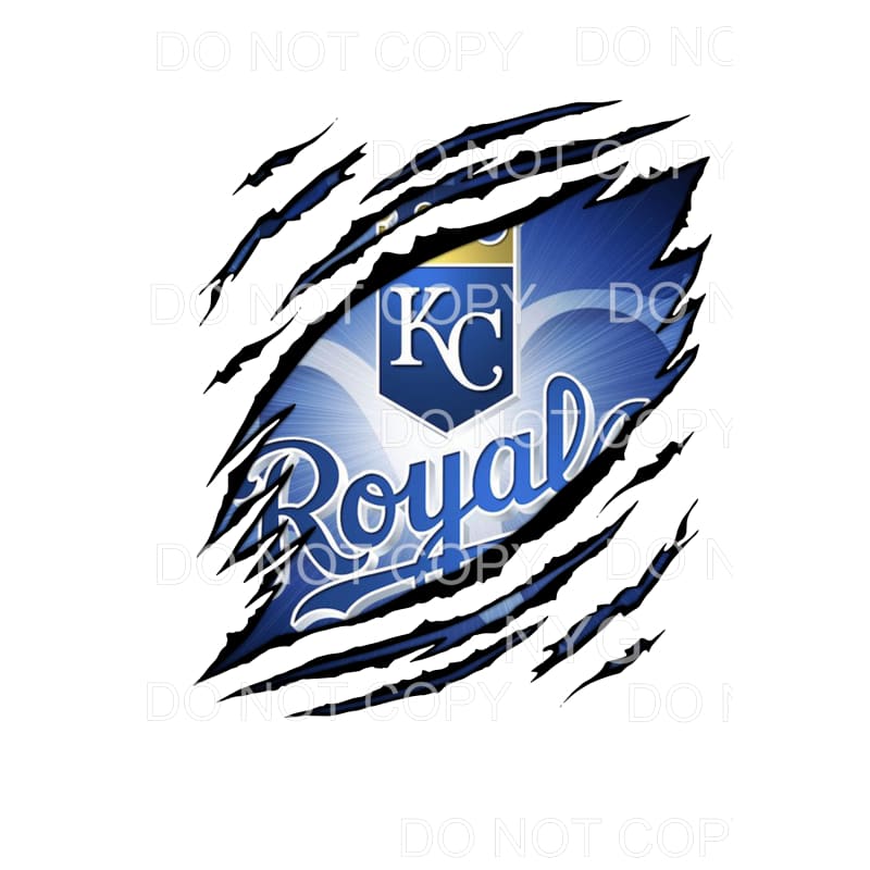 Ripped KC Royals Baseball Sublimation transfers - Heat