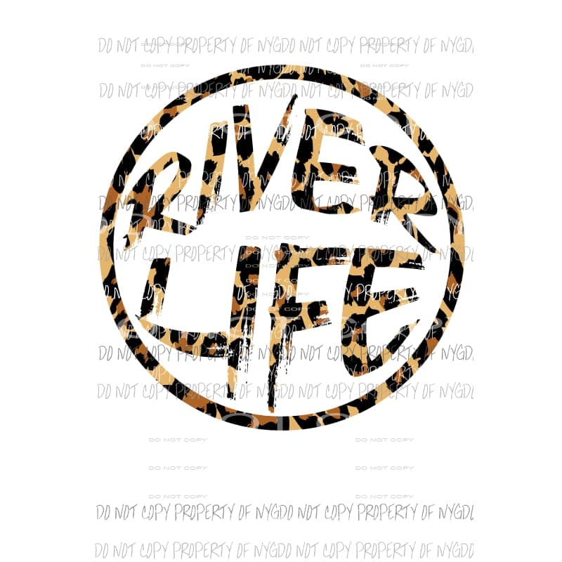 River Life #1 leopard Sublimation transfers Heat Transfer