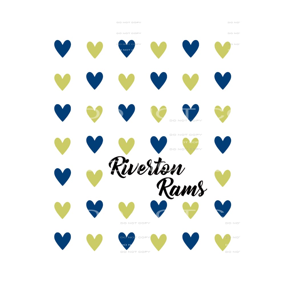Riverton Rams Hearts # 7771 Sublimation transfers - Heat