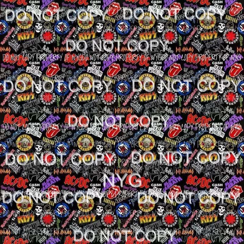 Rock Band ACDC Kiss Def Leppard Sheet Sublimation transfers 13 x 9 inches Heat Transfer