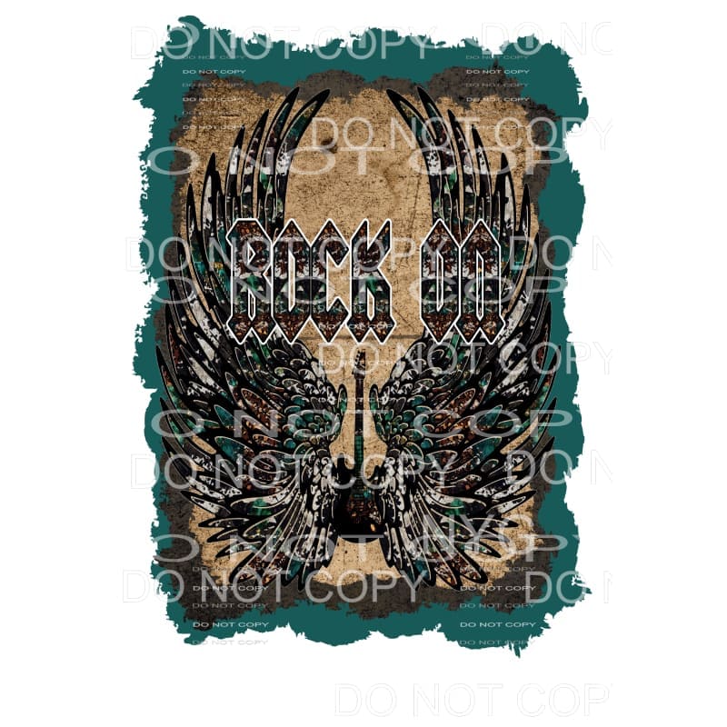 Rock on Angel Wings # 6 Sublimation transfers - Heat
