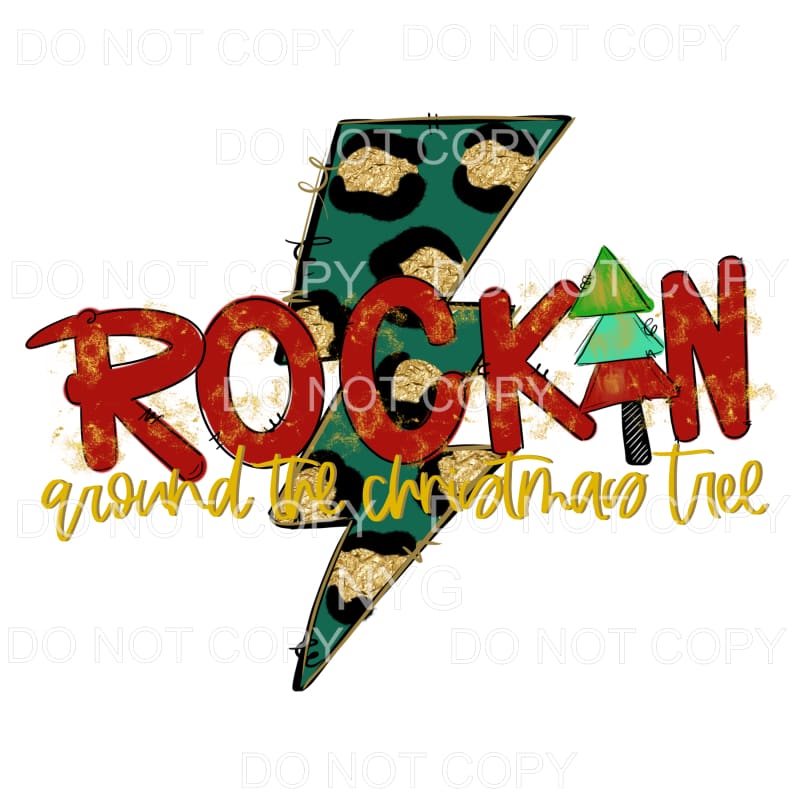 Rockin Around The Christmas Tree Leopard Sublimation