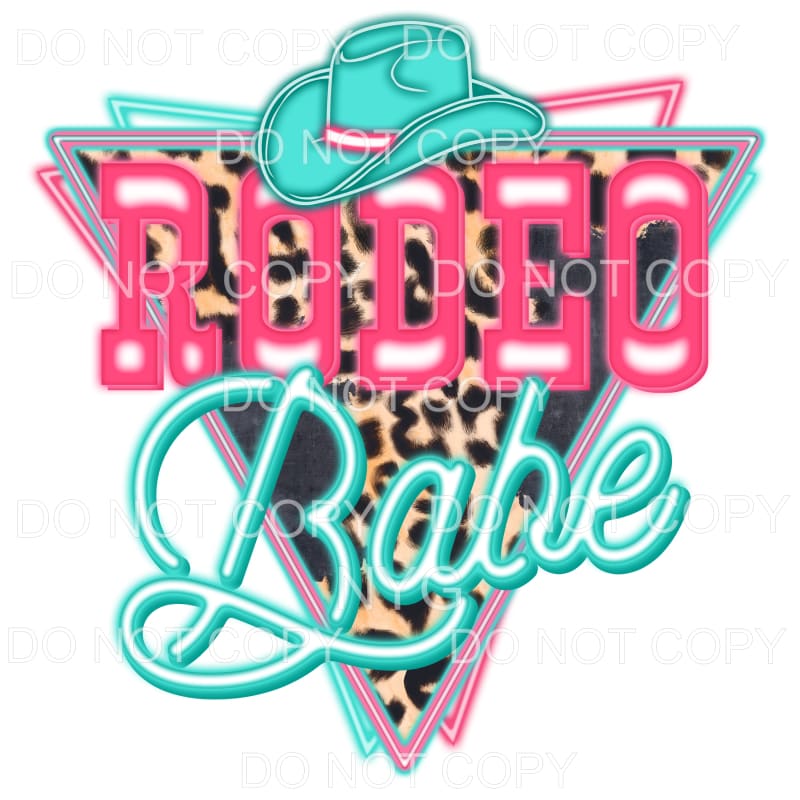 Rodeo Babe Neon Teal Pink Leopard Sublimation transfers -