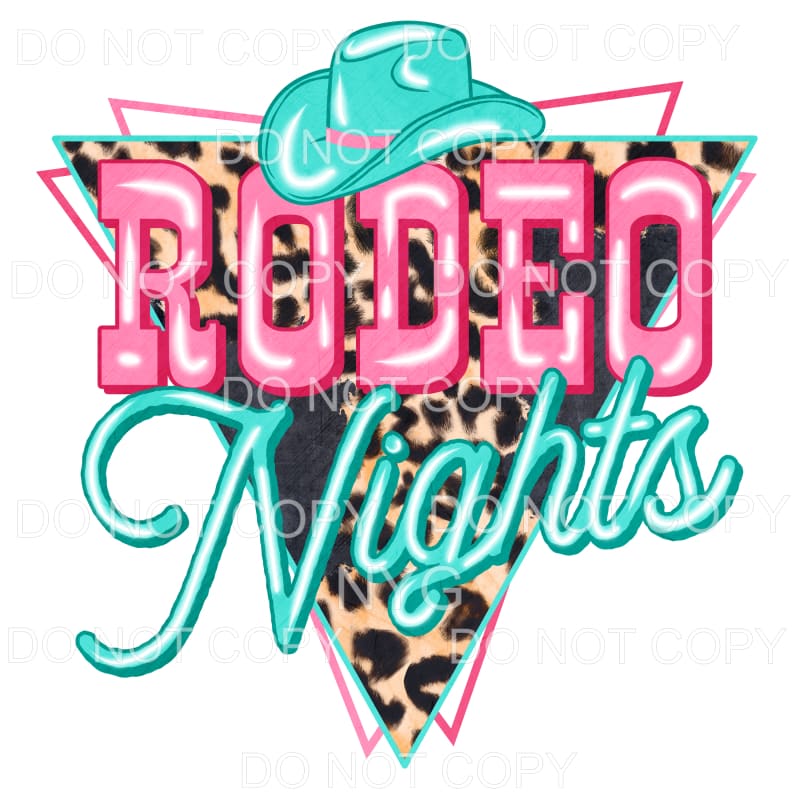 Rodeo Nights Neon Teal Pink Leopard Sublimation transfers -