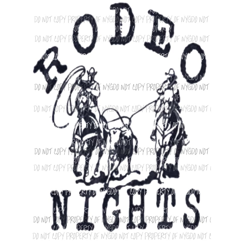 Rodeo Nights Sublimation transfers Heat Transfer