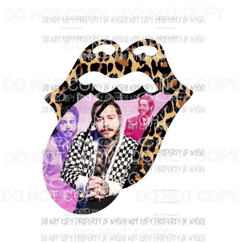 Rolling stones Leopard Post Malone Lips # 1 Sublimation transfers Heat Transfer