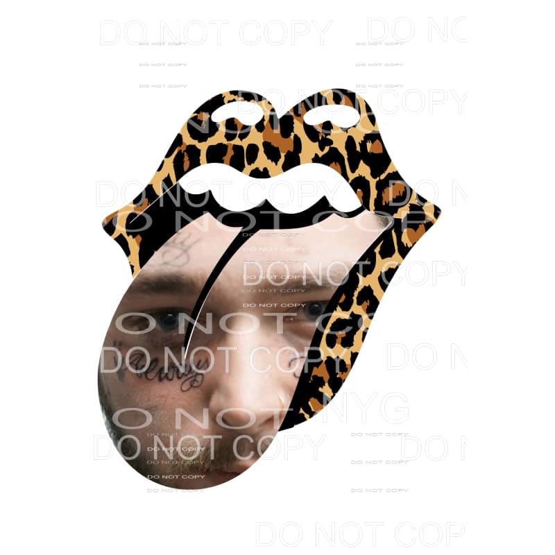 rolling stones Post Malone lips leopard 3 Sublimation