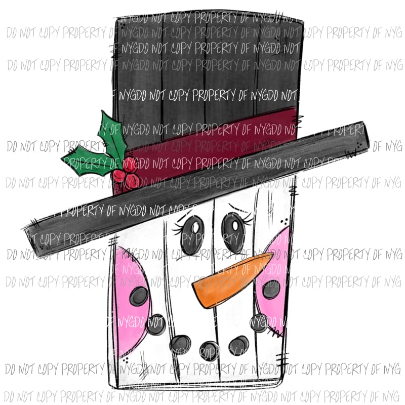 Rustic Snowman black hat Sublimation transfers Heat Transfer