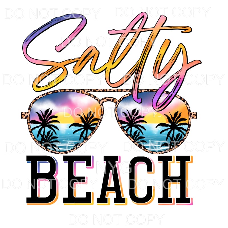 Salty Beach Tropical Leopard Sunglasses Sublimation