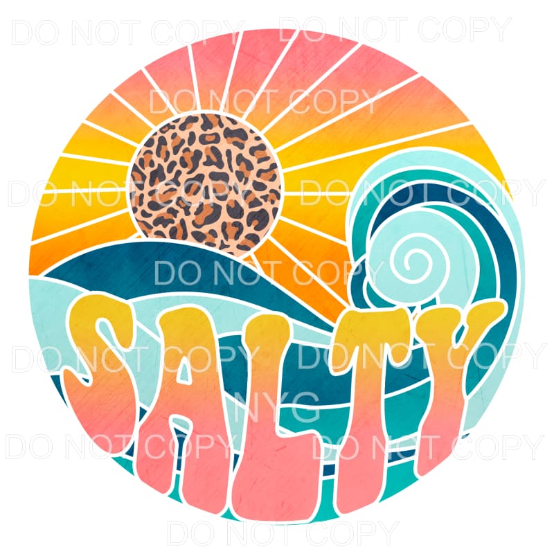 Salty Ocean Leopard Sun Retro Sublimation transfers - Heat