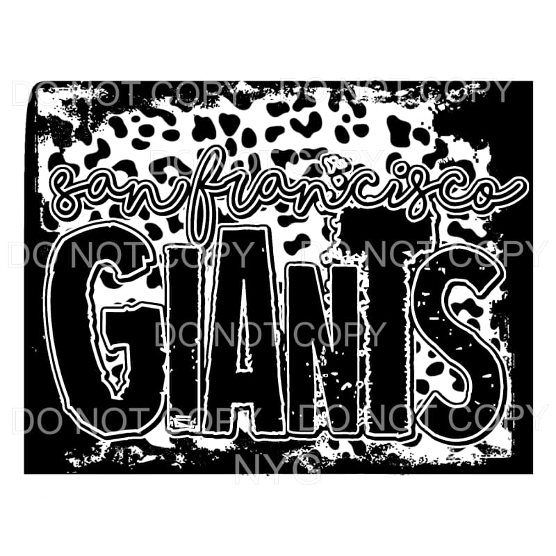 San Francisco Giants Baseball Black Leopard Sublimation