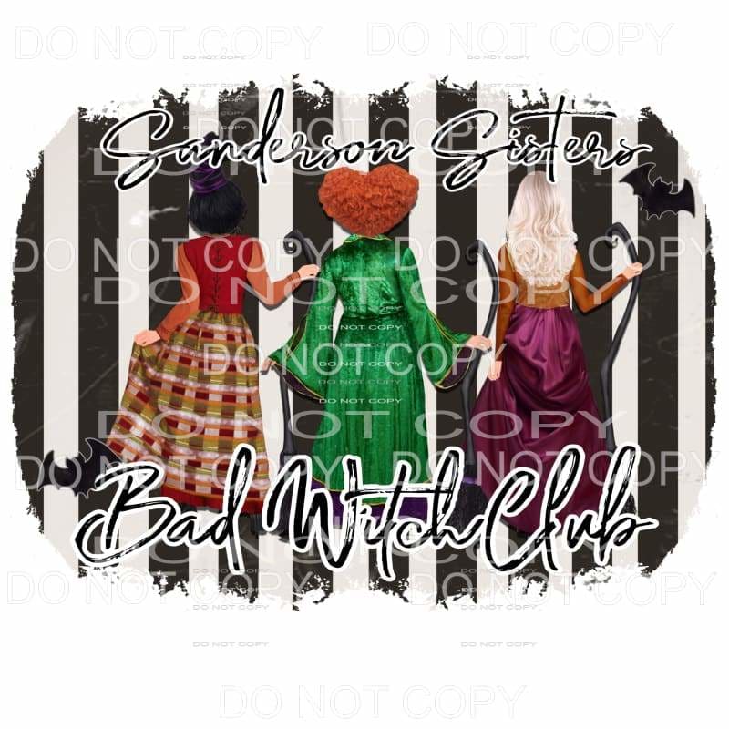 Sanderson Sisters Bad Witch Club Hocus Pocus Bats Black