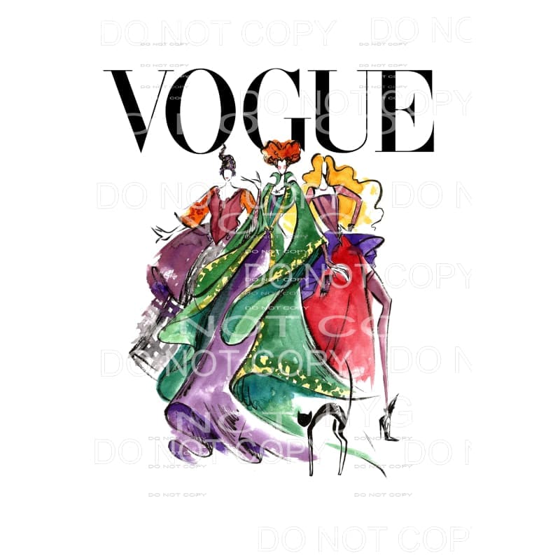 Sanderson Sisters VOGUE cover watercolor Hocus Pocus