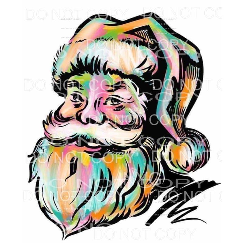 Santa Rainbow Colors #1841 Sublimation transfers - Heat