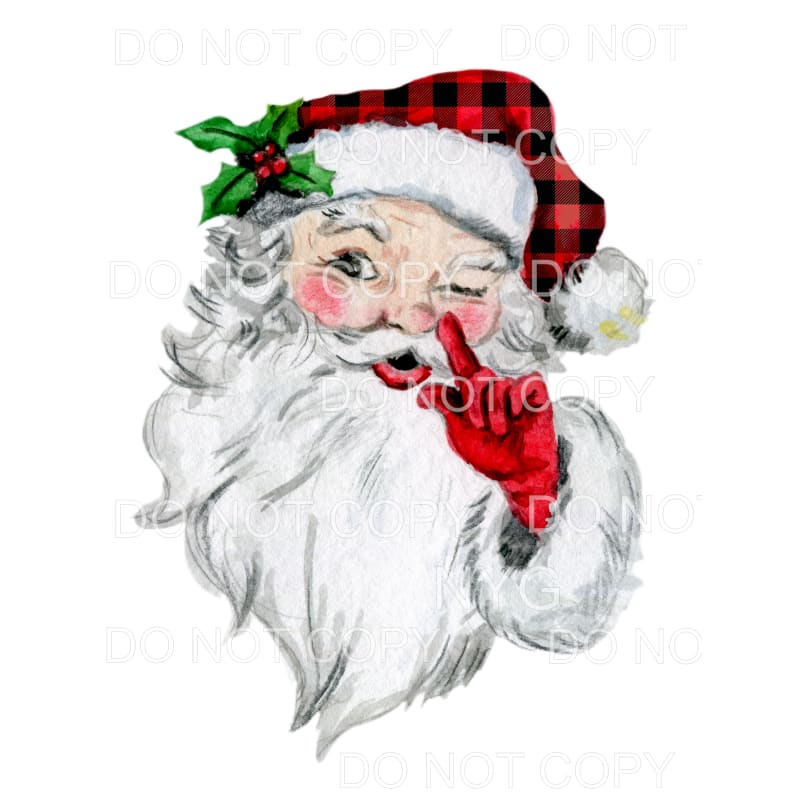 Santa Red Buffalo Plaid Hat #601 Sublimation transfers -