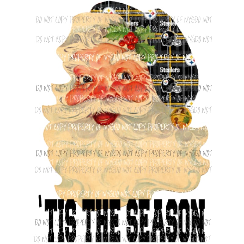 Santa Steelers Sublimation transfers Heat Transfer