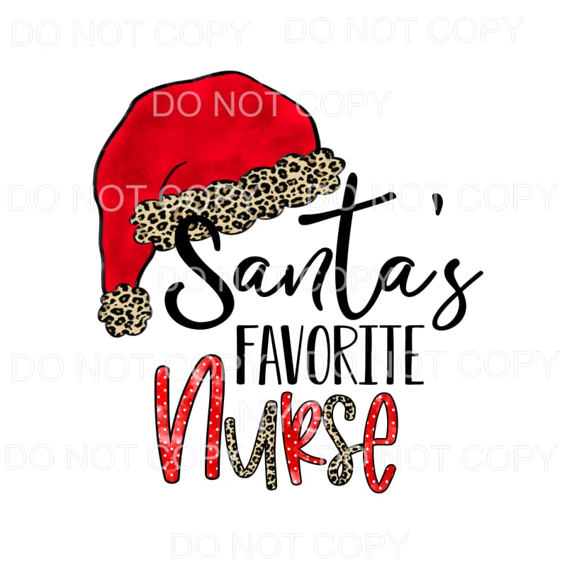 Santa’s Favorite Nurse Red Polka Dots Leopard #1483
