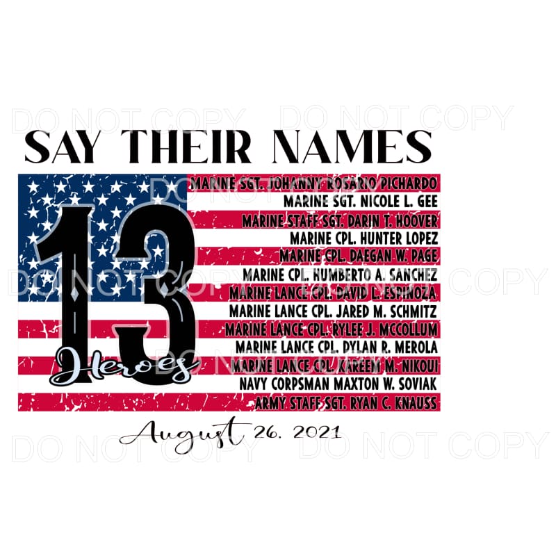 Say Their Names 13 Heroes US Marine Corps August 21 2021