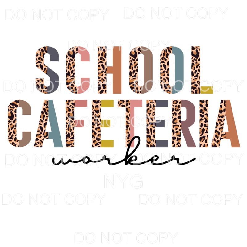 School Cafeteria Worker Half Leopard #349 Sublimation