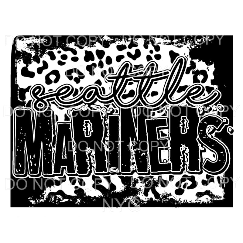 Seattle Mariners Baseball Black Leopard Sublimation